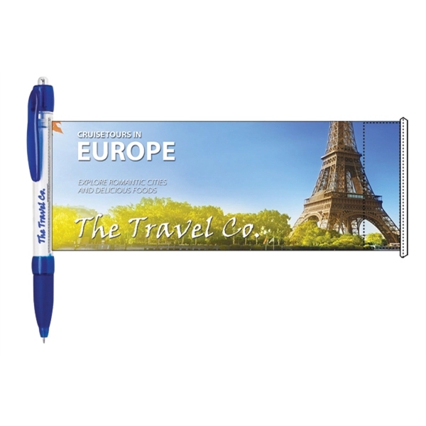Click action ballpoint pen with rubber grip and retractable banner.... from ASI 40544 Binaco / Binaline
