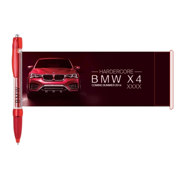 Click action ballpoint pen with rubber grip and retractable banner.... from ASI 40544 Binaco / Binaline