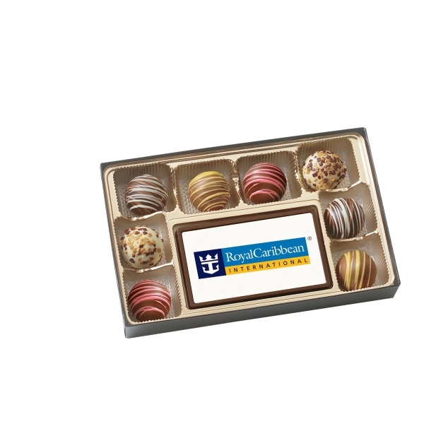 8 Piece Sea Salt Caramels with Printed Centerpiece... from ASI 44900 NC Custom (CI/Lanco) / Chocolate Inn