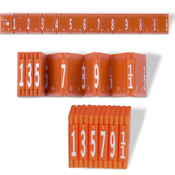 Foldable 12" ruler with numbers on the spine that appear in... from ASI 79530 Prime Line / Prime Line