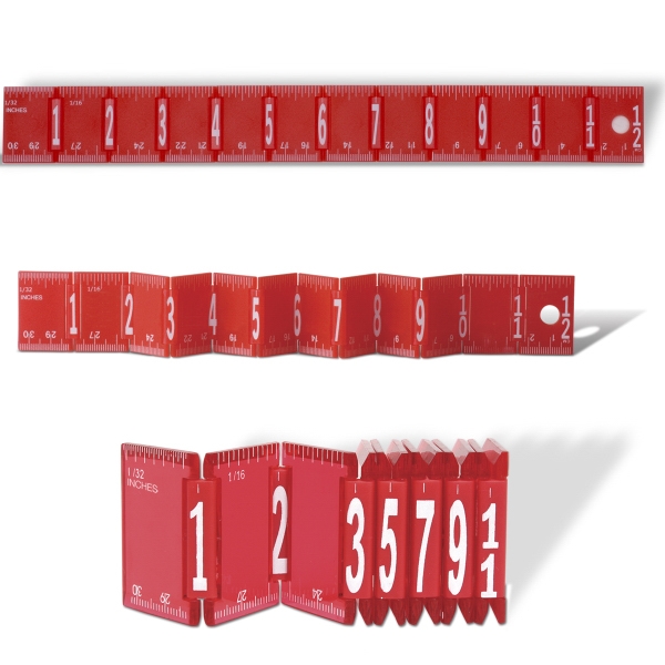 Foldable 12" ruler with numbers on the spine that appear in... from ASI 79530 Prime Line / Prime Line