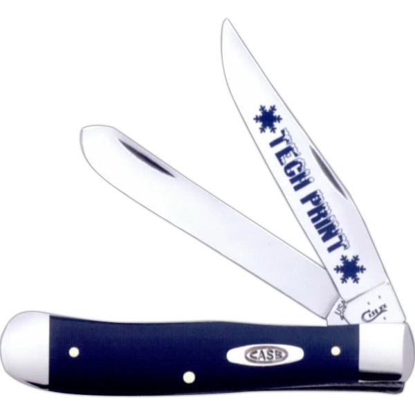 Smooth navy blue synthetic trapper knife with 2 stainless steel blade.... from ASI 44260 WR Case & Sons Cutlery Co / Case®