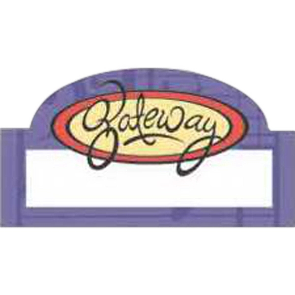 Full color digital print .050" thick rectangular badge with pin fastener... from ASI 59080 Halls & Company