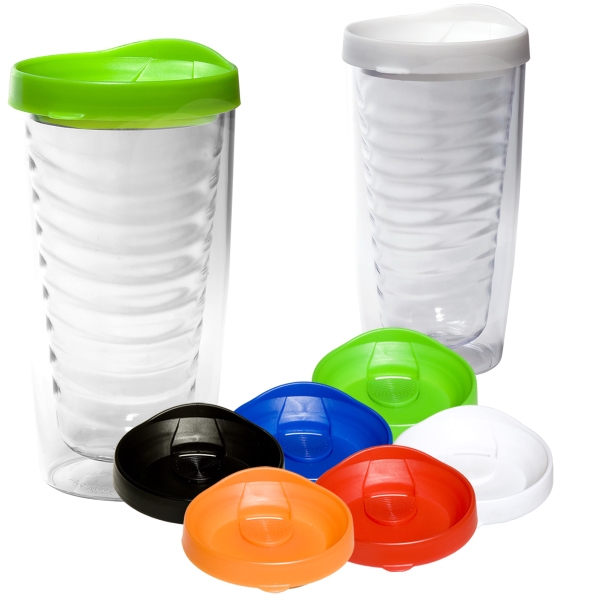 Set of colorful reusable ice cubes and an Avalon clear tumbler.... from ASI 79530 Prime Line / Prime Line