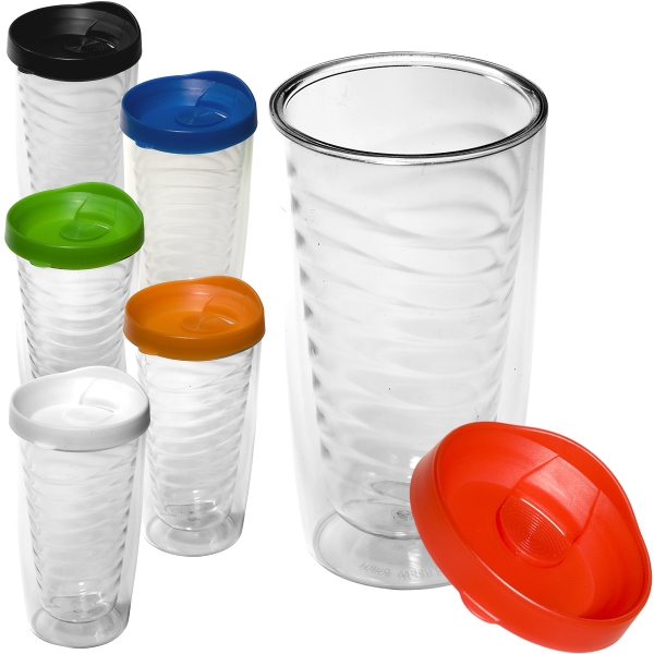 Set of colorful reusable ice cubes and an Avalon clear tumbler.... from ASI 79530 Prime Line / Prime Line