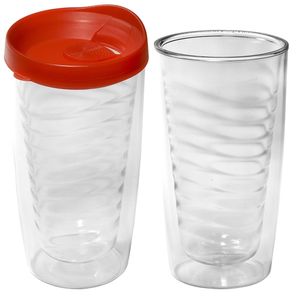 Set of colorful reusable ice cubes and an Avalon clear tumbler.... from ASI 79530 Prime Line / Prime Line