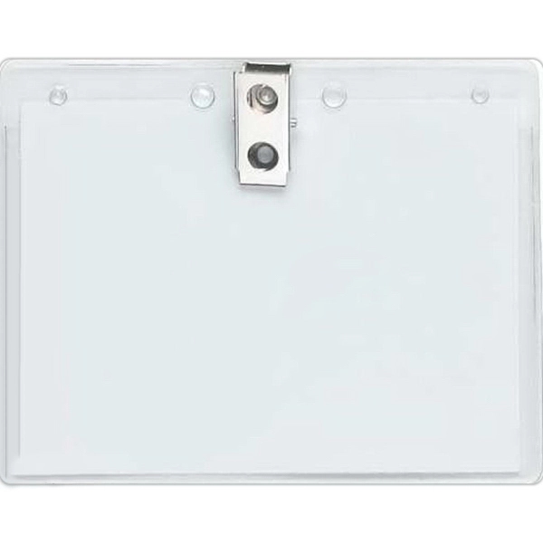 Clear, vinyl badge holder features blank 3" x 4" inserts.... from ASI 59080 Halls & Company
