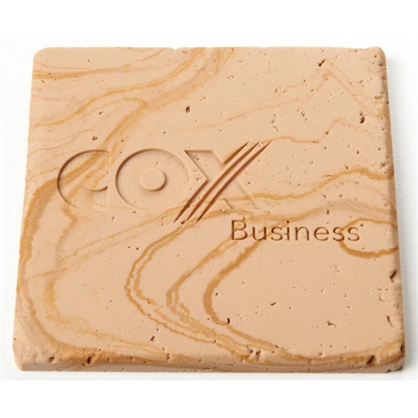 Square travertine coaster. 4" x 4' x .25". Made in USA.... from ASI 89860 StoneyCreek / StoneyCreek®