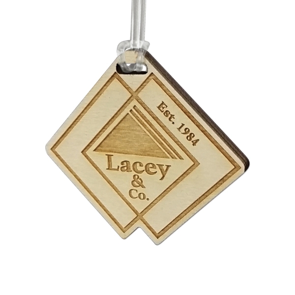 Laser etched graphic on a 1/4" birch bag tag.... from ASI 72521 Morris Magnets