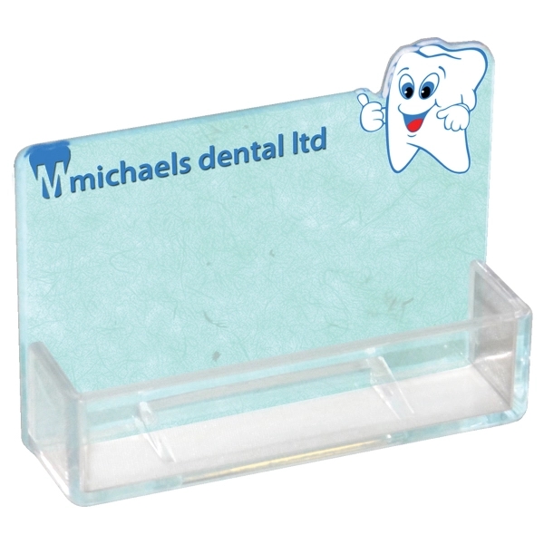 1/8" clear acrylic business card holder with customization.... from ASI 72521 Morris Magnets / Laser Cuts