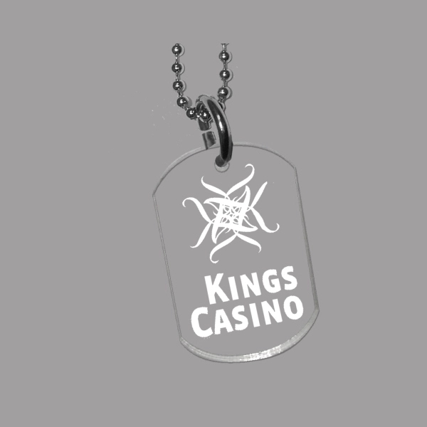 24" laser-etched clear acrylic dog tag necklace.... from ASI 72521 Morris Magnets / Laser Cuts