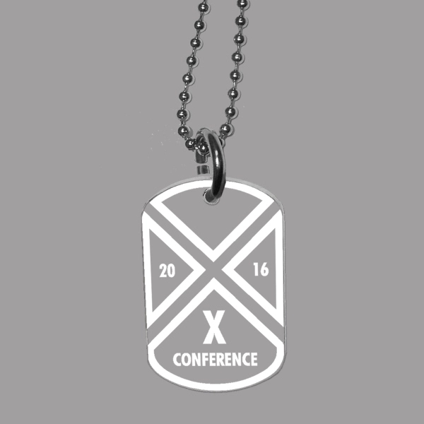 24" laser-etched clear acrylic dog tag necklace.... from ASI 72521 Morris Magnets / Laser Cuts