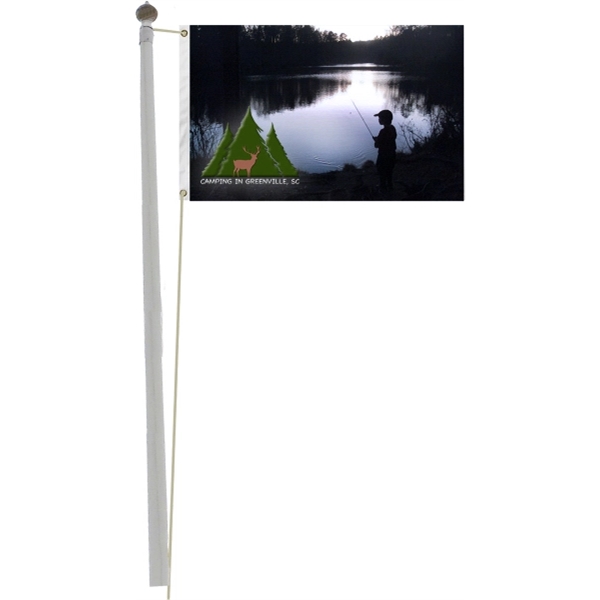 200 Denier nylon 5" x 8" full-color flag with reinforced stitching,... from ASI 36558 Aprons, Etc.