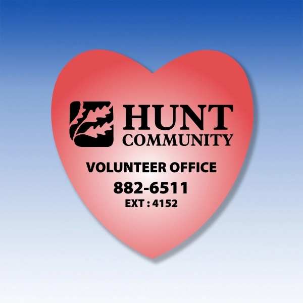3.75" x 3.9375" heart shaped magnet with full color process imprinting.... from ASI 92977 UniversalPromo, Inc / UP Line