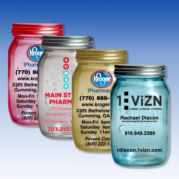 2" x 3.5" mason jar shaped magnets in assorted colors with... from ASI 92977 UniversalPromo, Inc / UP Line