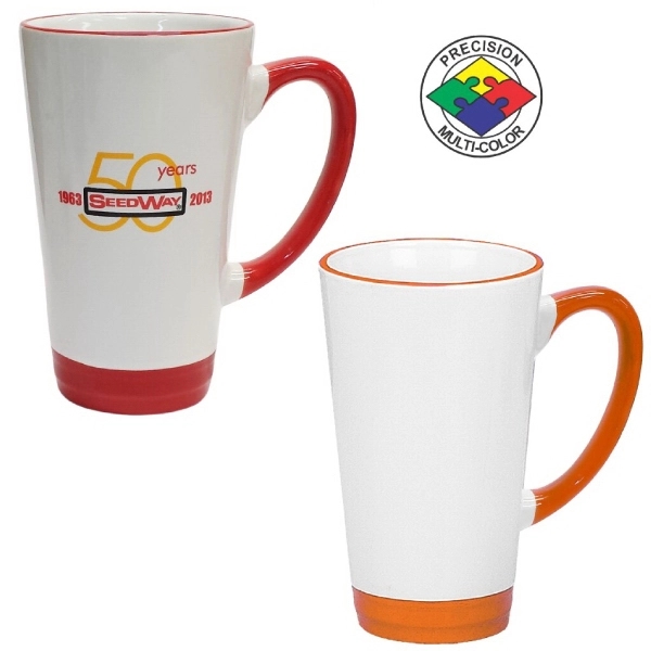 16oz Cafe Latte Mug with Colored Halo & Handle... from ASI 80093 Pyrographics / Pyrographics Line