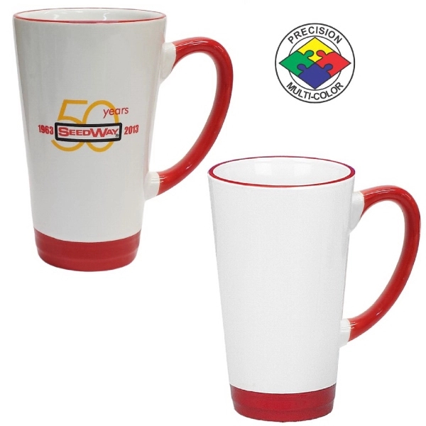 16oz Cafe Latte Mug with Colored Halo & Handle... from ASI 80093 Pyrographics / Pyrographics Line