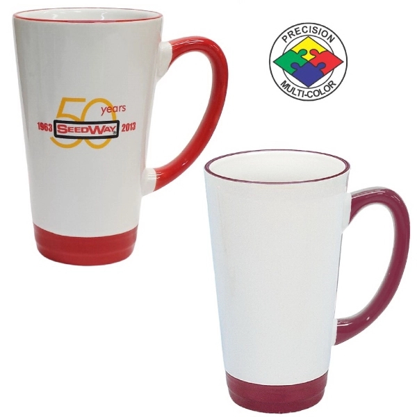 16oz Cafe Latte Mug with Colored Halo & Handle... from ASI 80093 Pyrographics / Pyrographics Line