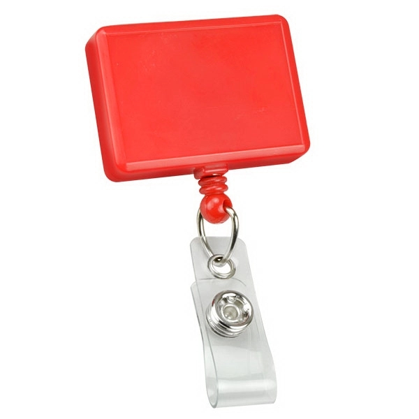 Extra-large rectangular plastic custom badge reels attract more attention. Belt clip... from ASI 79898 Promovision / PROMOVISION