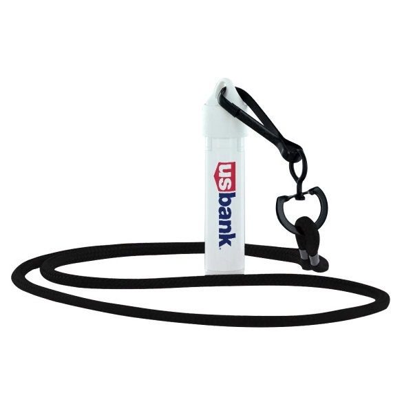 Economy lip moisturizer with cord lanyard, carabiner or split ring.... from ASI 88060 Snugz/USA Inc / SnugZ USA®