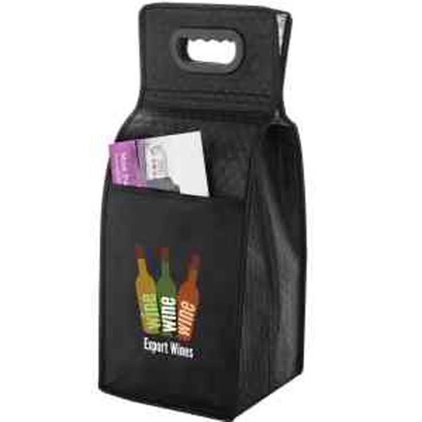 7" x 7" x 19 1/2" non-woven PP four-bottle insulated wine... from ASI 35290 American Ad Bag Co