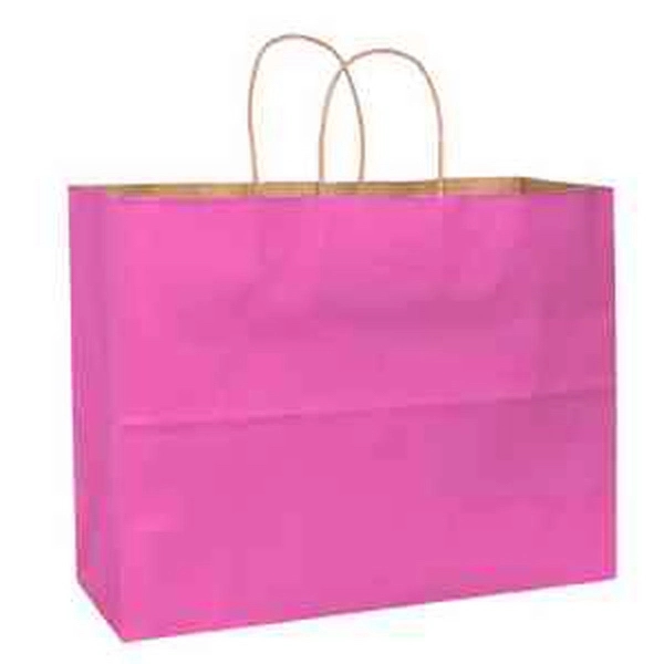 16" x 6" x 13" matte Kraft paper shopping bag with... from ASI 35290 American Ad Bag Co