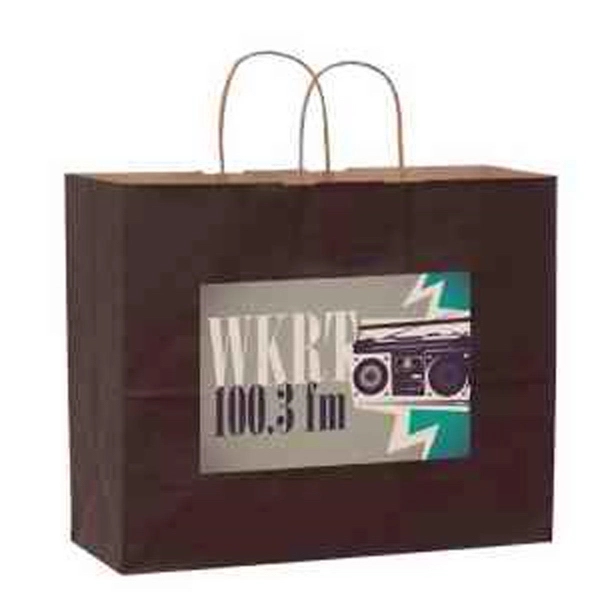 16" x 6" x 13" matte Kraft paper shopping bag with... from ASI 35290 American Ad Bag Co