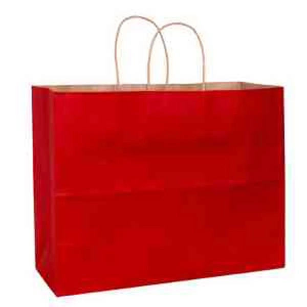 16" x 6" x 13" matte Kraft paper shopping bag with... from ASI 35290 American Ad Bag Co