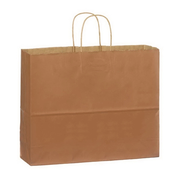 16" x 6" x 13" matte Kraft paper shopping bag with... from ASI 35290 American Ad Bag Co