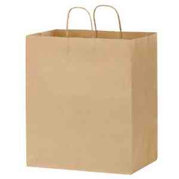 14 1/2" x 16 1/4" Kraft paper carry-out style bag with... from ASI 35290 American Ad Bag Co