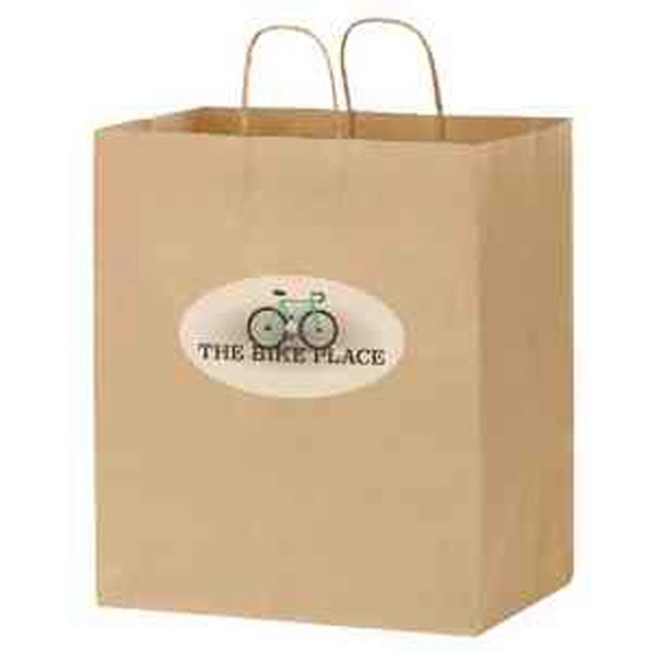 14 1/2" x 16 1/4" Kraft paper carry-out style bag with... from ASI 35290 American Ad Bag Co
