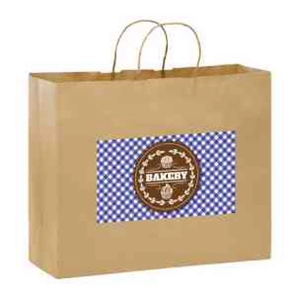 16" x 6" x 12" white Kraft paper shopping bag with... from ASI 35290 American Ad Bag Co