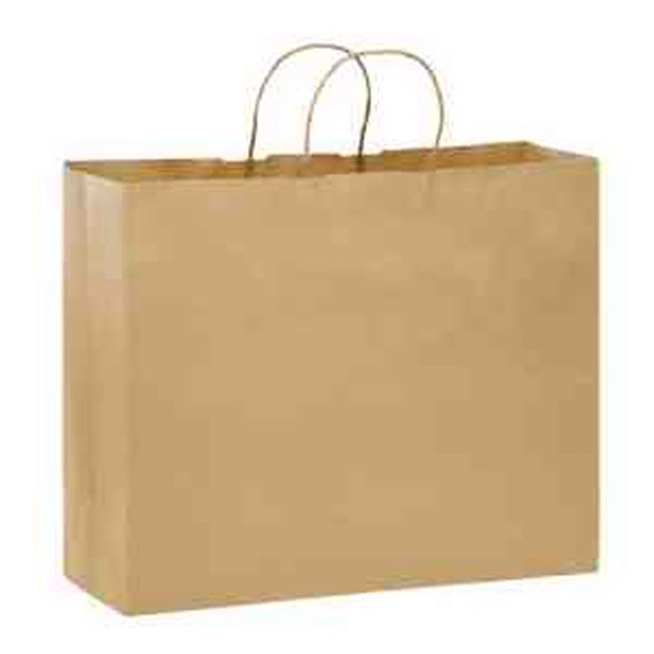 16" x 6" x 12" white Kraft paper shopping bag with... from ASI 35290 American Ad Bag Co