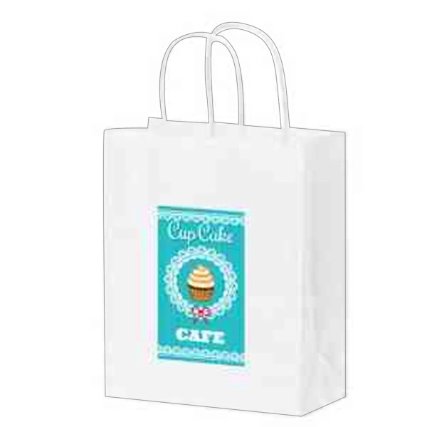 8 1/4" x 4 3/4" x 10 1/4" white Kraft paper... from ASI 35290 American Ad Bag Co