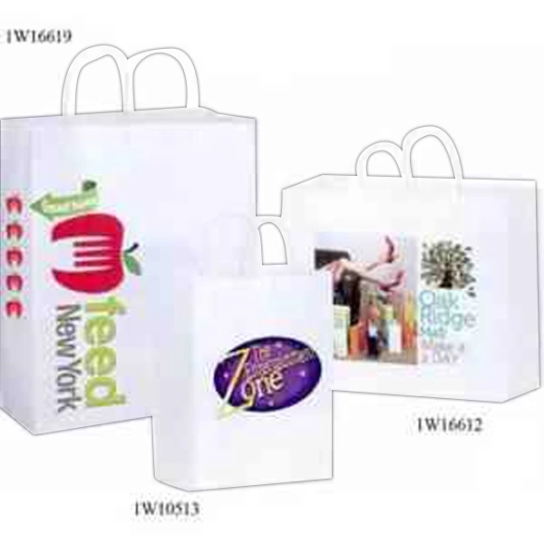 10" x 5" x 13" white Kraft paper with serrated top,... from ASI 35290 American Ad Bag Co