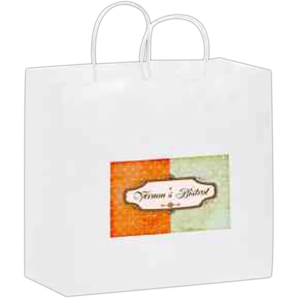 13" x 7" x 12 3/4" white Kraft paper carry-out bag... from ASI 35290 American Ad Bag Co
