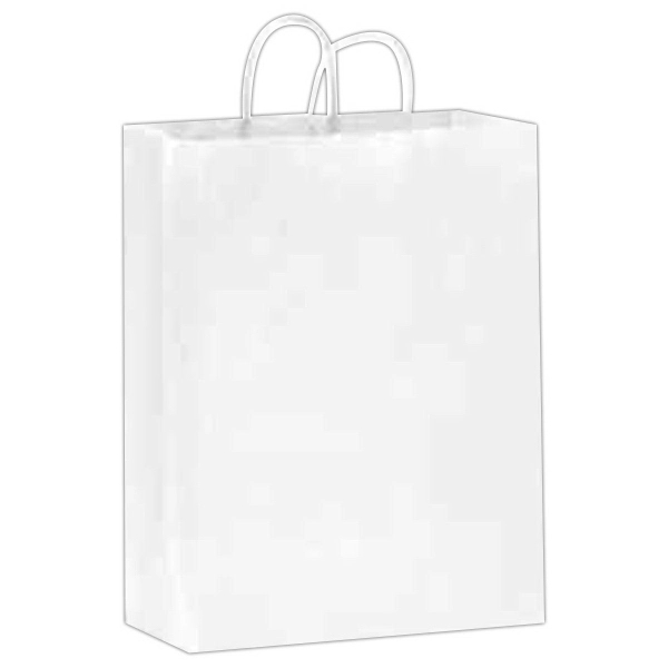 10" x 5" x 13" Kraft paper shopping bag with serrated... from ASI 35290 American Ad Bag Co