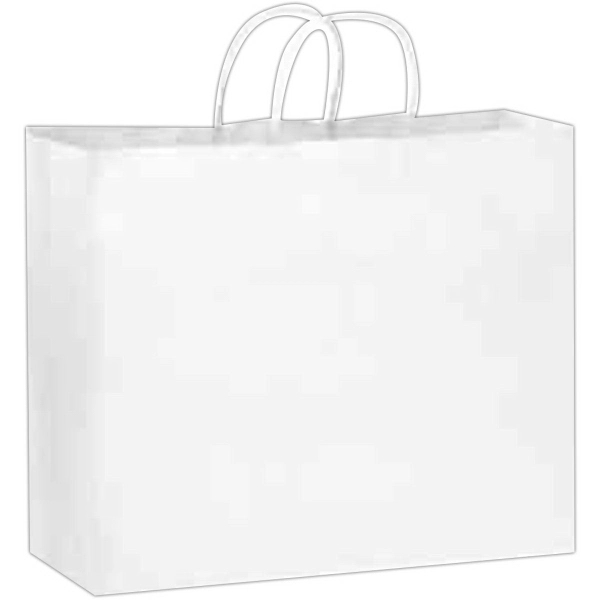16" x 6" x 12" white Kraft paper shopping bag with... from ASI 35290 American Ad Bag Co