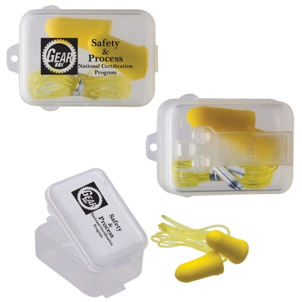 Polyurethane foam earplugs, available in yellow with included clear case.... from ASI 62190 Illini