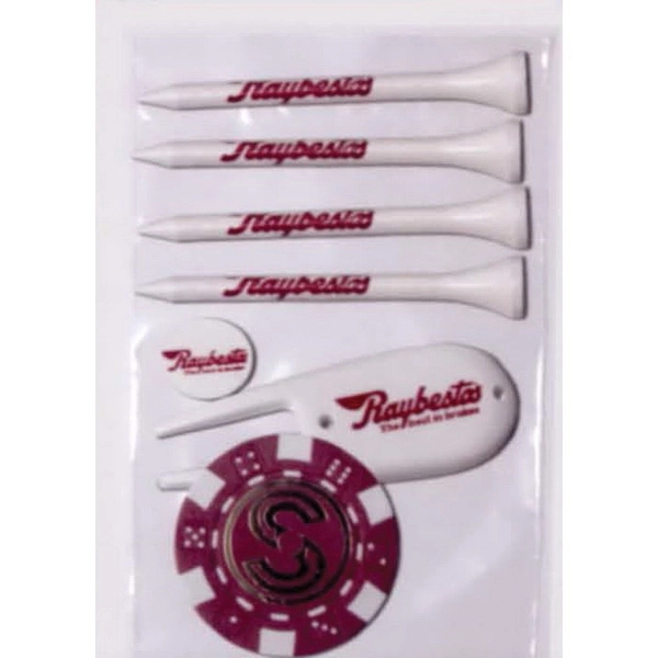 Value Golf Tee Poly Bag Combo with 5 Tees, Divot Fixer,... from ASI 63500 Jomar Industries Inc / The Tee Line