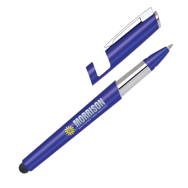 Cap-off pen made of plastic in cool metallic colors with a... from ASI 90859 Tempo Industries Inc / Tempoline