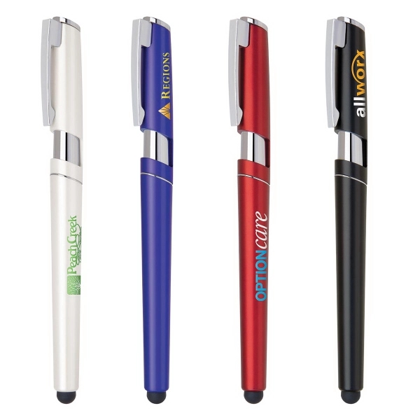 Cap-off pen made of plastic in cool metallic colors with a... from ASI 90859 Tempo Industries Inc / Tempoline