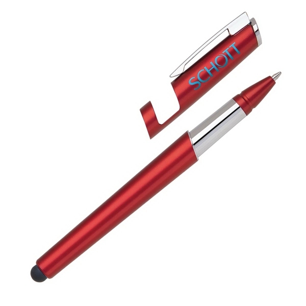 Cap-off pen made of plastic in cool metallic colors with a... from ASI 90859 Tempo Industries Inc / Tempoline