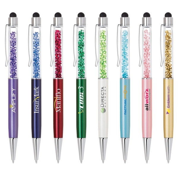 Elegant brass stylus pen with matching crystals and barrel colors.... from ASI 90859 Tempo Industries Inc / Tempoline