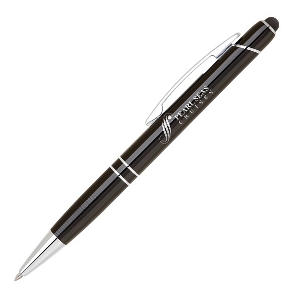 Sleek anodized color aluminum ballpoint pen with capacitive stylus and textured... from ASI 90859 Tempo Industries Inc / Tempoline