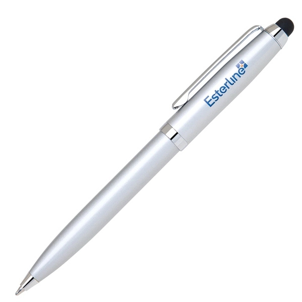 Brass twist-action ballpoint pen with stylus for use on touchscreens.... from ASI 90859 Tempo Industries Inc / Tempoline