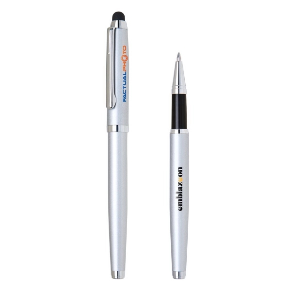 Brass twist cap-off rollerball pen with stylus for use on touchscreens.... from ASI 90859 Tempo Industries Inc / Tempoline