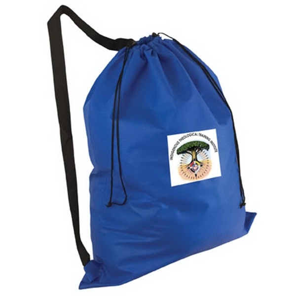 25" x 32" non-woven polypropylene drawstring laundry duffel with 1.5" shoulder... from ASI 35290 American Ad Bag Co
