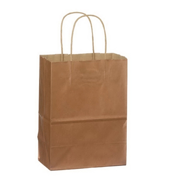 8" x 4 3/4" x 10 1/2" matte Kraft paper shopping... from ASI 35290 American Ad Bag Co