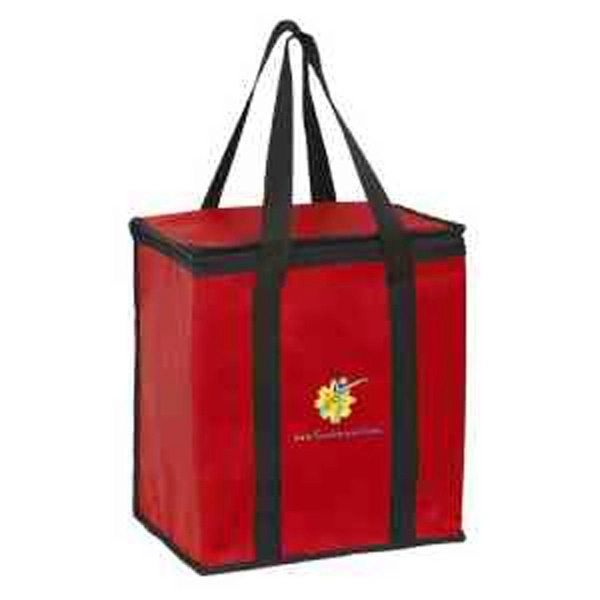 12" x 8" x 13" non-woven polypropylene zippered cooler tote with... from ASI 35290 American Ad Bag Co